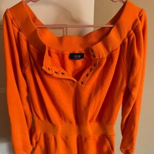 Akira orange off the shoulder longsleeve romper Size M